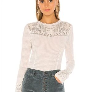 Free People Colette Scallop Trim Open Stitch Pullover